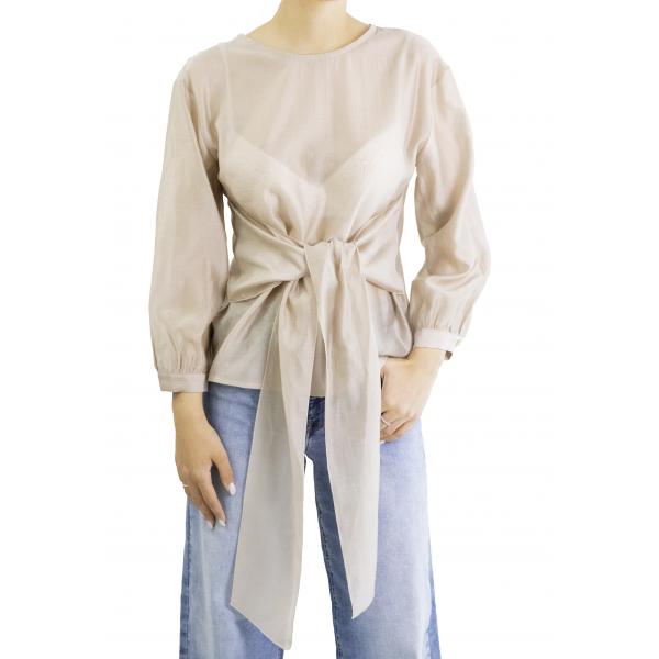 Blusa con fiocco centrale Options